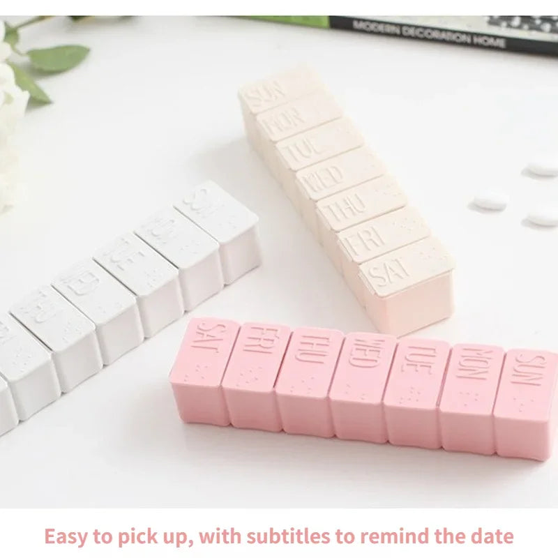 2Pcs/Set Travel Pill Box Holder – Weekly Medicine Organizer, Independent Lattice Tablet Dispenser Case