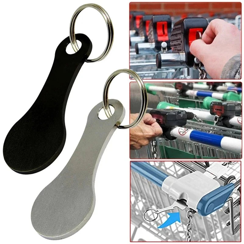 Shopping Cart Token Keychain – Portable Stainless Steel Key Ring for Daily Use Accessories