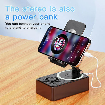 3-in-1 Phone Stand - Bluetooth Speaker, Power Bank & Rotating Foldable Holder for Phones and Tablets