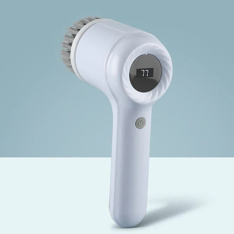 Cordless Electric Spin Scrubber with 5 Brush Heads - IPX7 Waterproof Rechargeable Cleaning Brush for Bathroom Tiles, Showers, and Grout