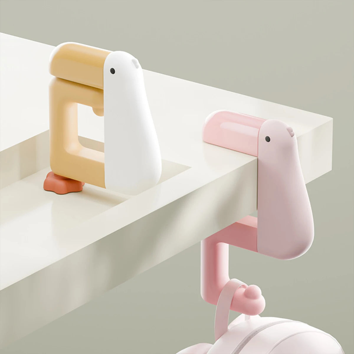Thinking Duck Portable Hook — Non-Punching Hanging Decor for Table, Wall, Wallet & Handbag, Student & Office Supplies
