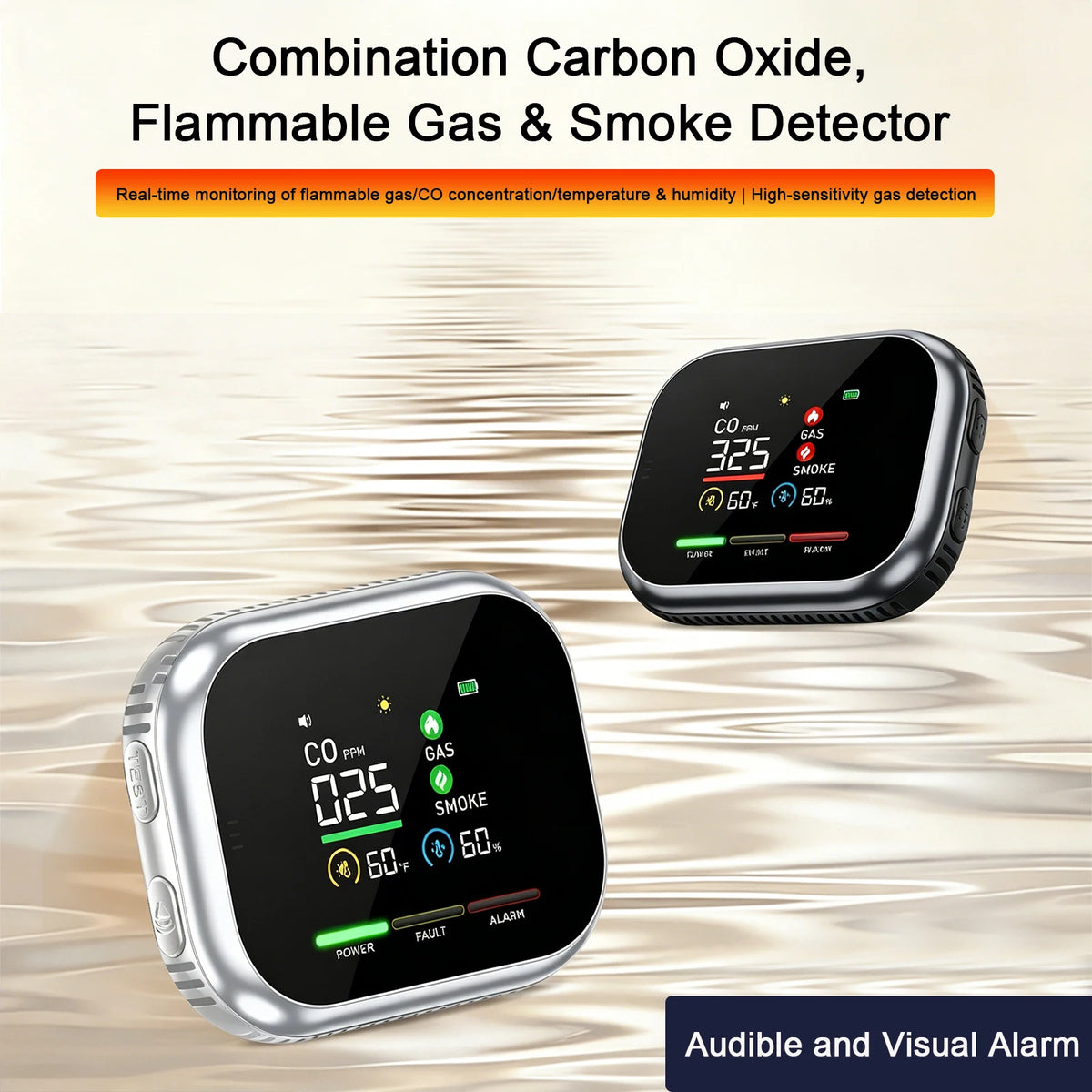6-in-1 Portable Air Quality Monitor - Indoor CO Detector for Home, RV, Car, Apartment & Travel Use