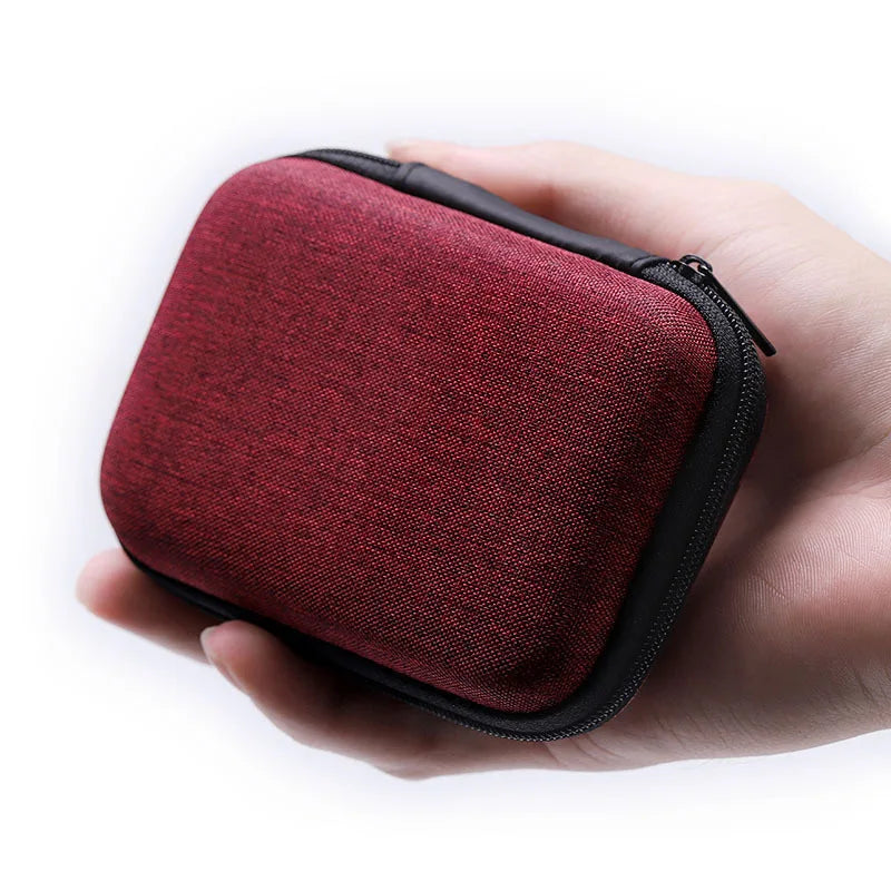 Mini Portable Hard Earphone Case – Storage Bag for AirPods, Earpods, Headphones & USB Cables