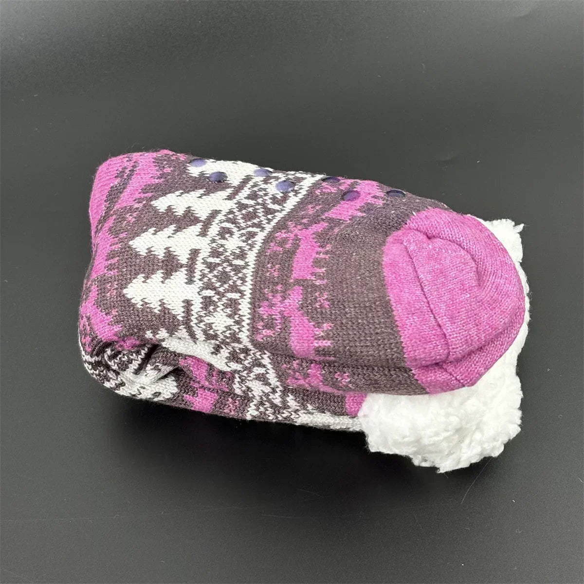 Fuzzy Plush Winter Socks - Warm Non-Slip Snowflake Slipper Socks for Women, Home & Sleeping