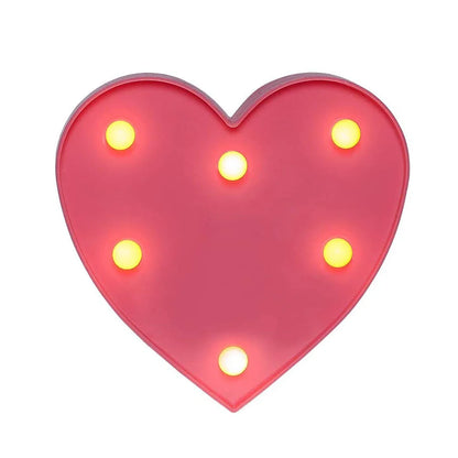 LED Number & Letter Night Light - Luminous A-Z Alphabet & 0-9 Lamp for Party and Wedding Decor