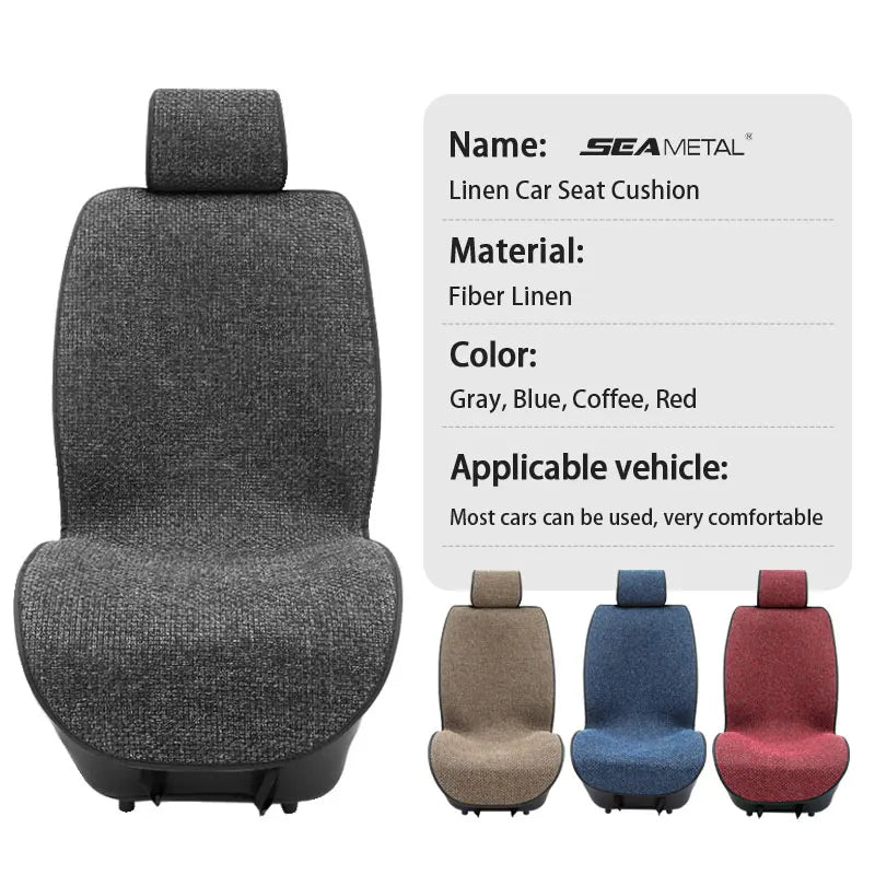 SEAMETAL Linen Car Seat Cover - Four-Season Breathable Anti-Slip Seat Protector