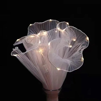 LED Flower Wrapping Paper – Lace Mesh Lighted Bouquet Packaging for Wedding, Birthday & Gift Decorations