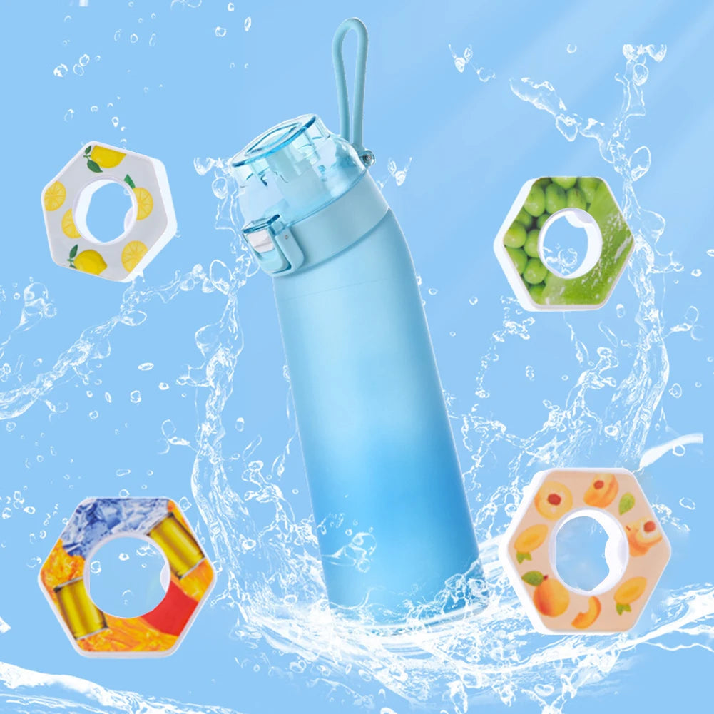 650ML Leak-Proof Fragrance Water Bottle , 7 Flavor Pods - Portable Air Water Bottle for Travel, Hiking & Climbing