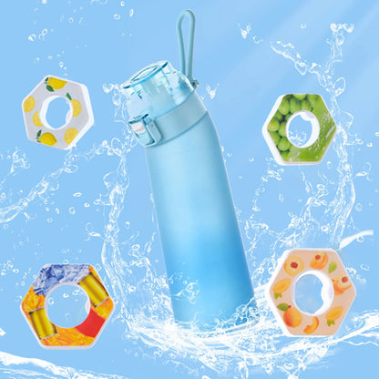 650ML Leak-Proof Fragrance Water Bottle , 7 Flavor Pods - Portable Air Water Bottle for Travel, Hiking & Climbing