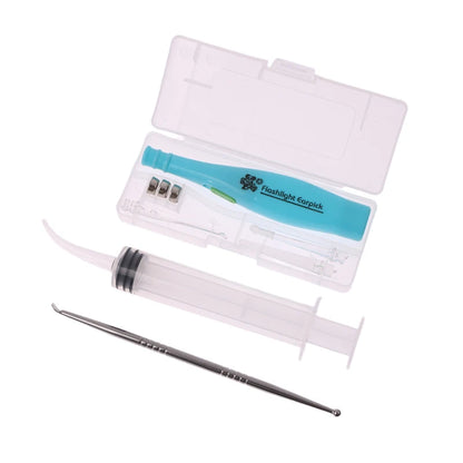 LED Tonsil Stone and Earwax Remover Tool – Stainless Steel Ear Pick Set with Tips and Irrigation Syringe for Ear Care
