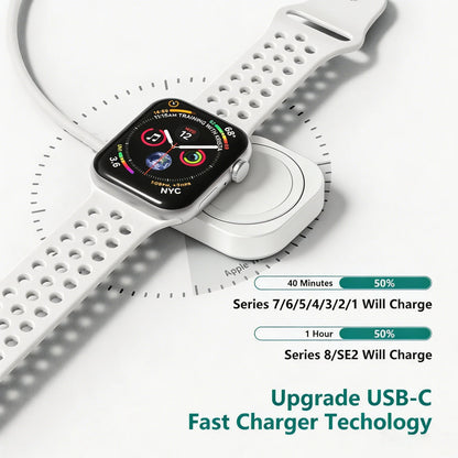 TIMESS USB-C Magnetic Apple Watch Charger - Fast Charging Cable for Apple Watch Series 1–11, SE and Ultra Models