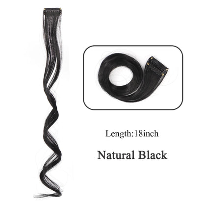 HUAYA 18" Synthetic Clip-In Colorful Curly Hair Extension – Ombre Pink Purple Red Blue Hair Piece