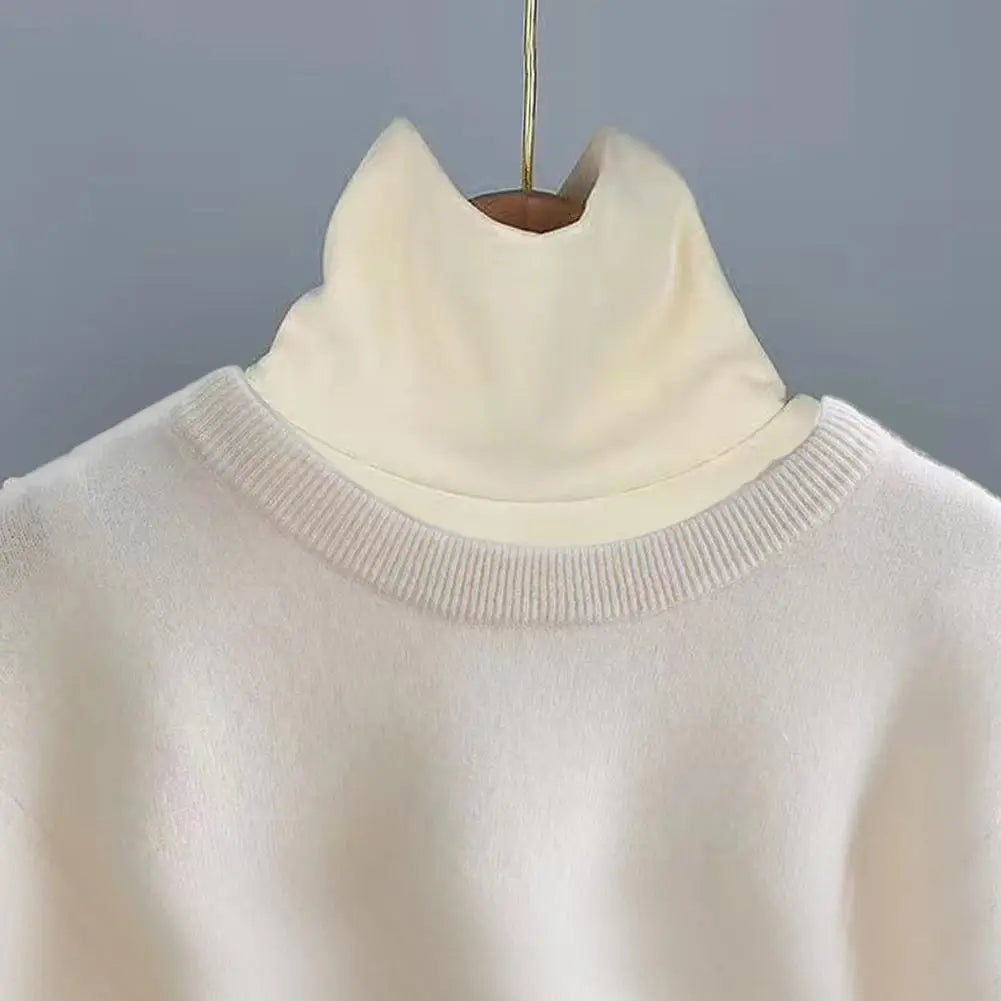 Women's Detachable High-Neck Collar - Soft Elastic Jersey False Collar and Neck Warmer in Solid Colors