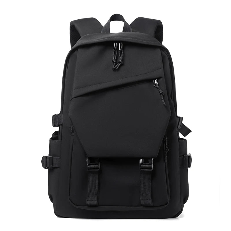 15 Inch Polyester Waterproof Men’s Backpack – Simple, Fashionable Student & Couple Computer Bag