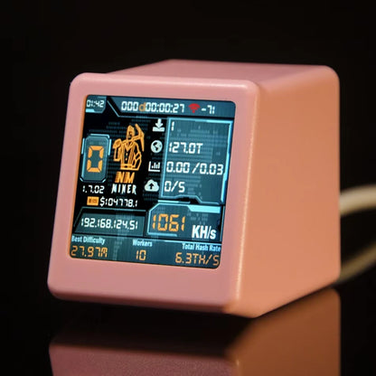 NMMiner ESP32 Bitcoin Solo Miner - Low-Power 1060KH/s Smart TV Mining Device and Desktop Clock Gift for Tech Enthusiasts