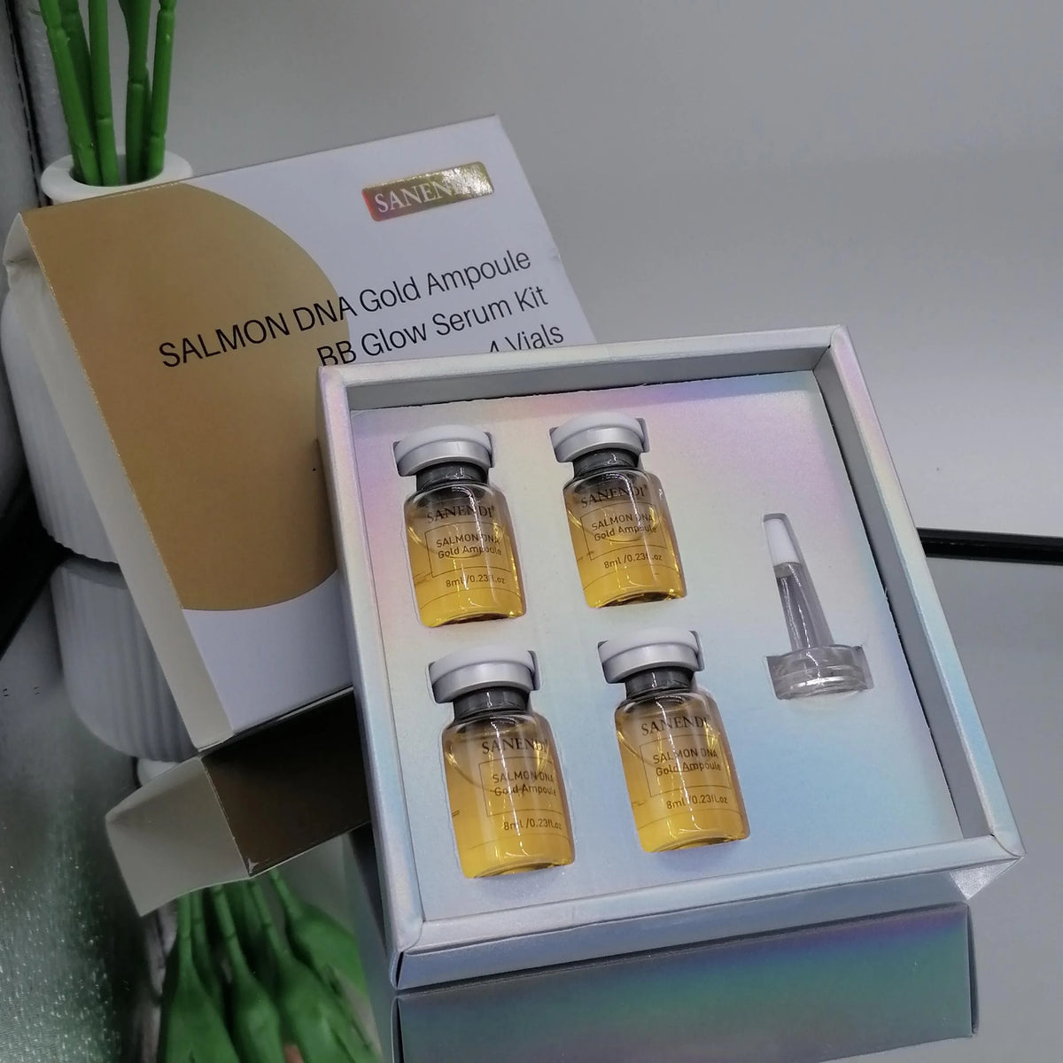 PDRN Salmon DNA Facial Serum - Skin Booster Ampoule & Beauty Salon Care Kit for Glowing Skin