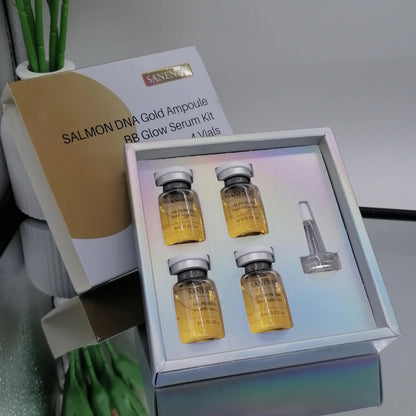 PDRN Salmon DNA Facial Serum - Skin Booster Ampoule & Beauty Salon Care Kit for Glowing Skin