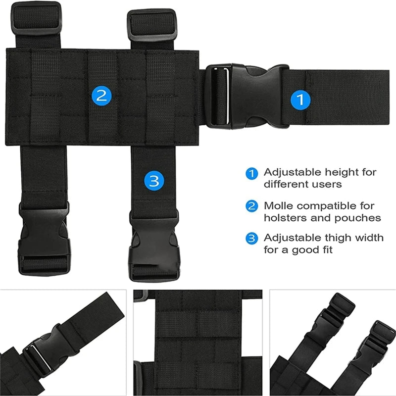 Universal Drop Leg Holster - MOLLE Thigh Platform for Hunting & Paintball with Adjustable Straps