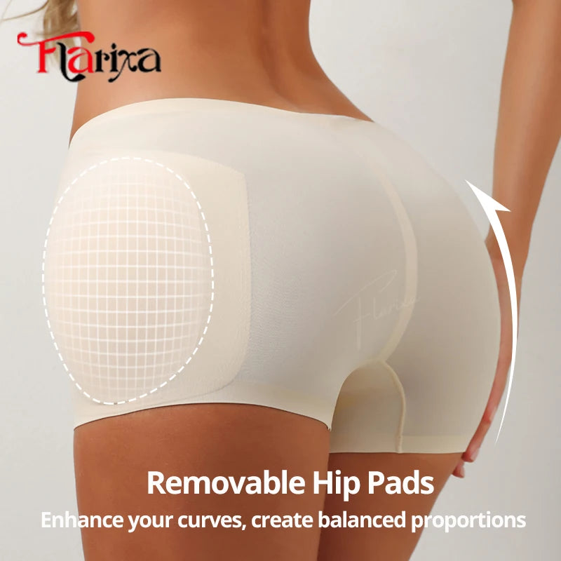Flarixa Hip Pad Shapewear Panties – Butt Lifter & Tummy Control Ice Silk Modeling Shorts