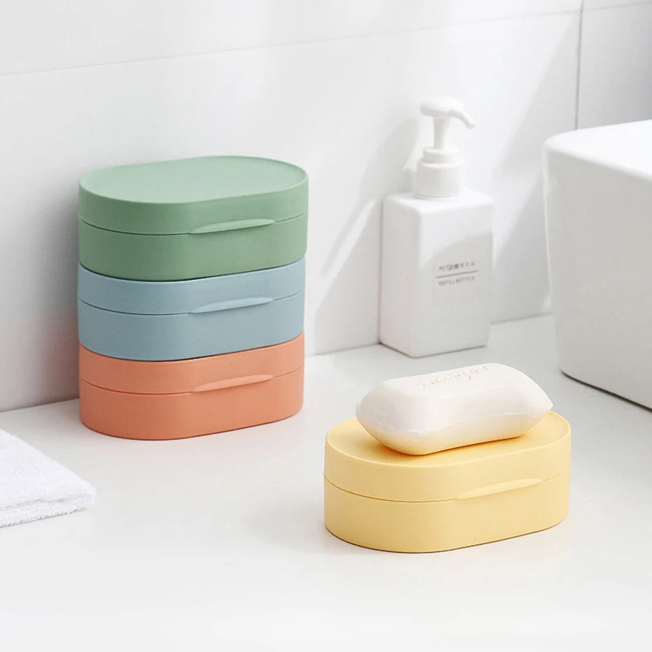 On-the-Go Suds: Round Travel Soap Holder with Waterproof Seal - Bathroom Bliss in a Box!