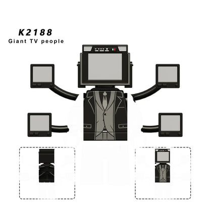 KDL Skibidi Toilet Man Anime Block Figures – TVMan, Titan, Cameraman & Speakerman Model Toy Gift for Kids