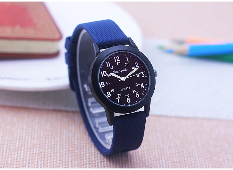 Children's 60-Minute Scale Quartz Wristwatch - Silicone Strap Watch for Boys & Girls, Junior High & Elementary School Exam Watch