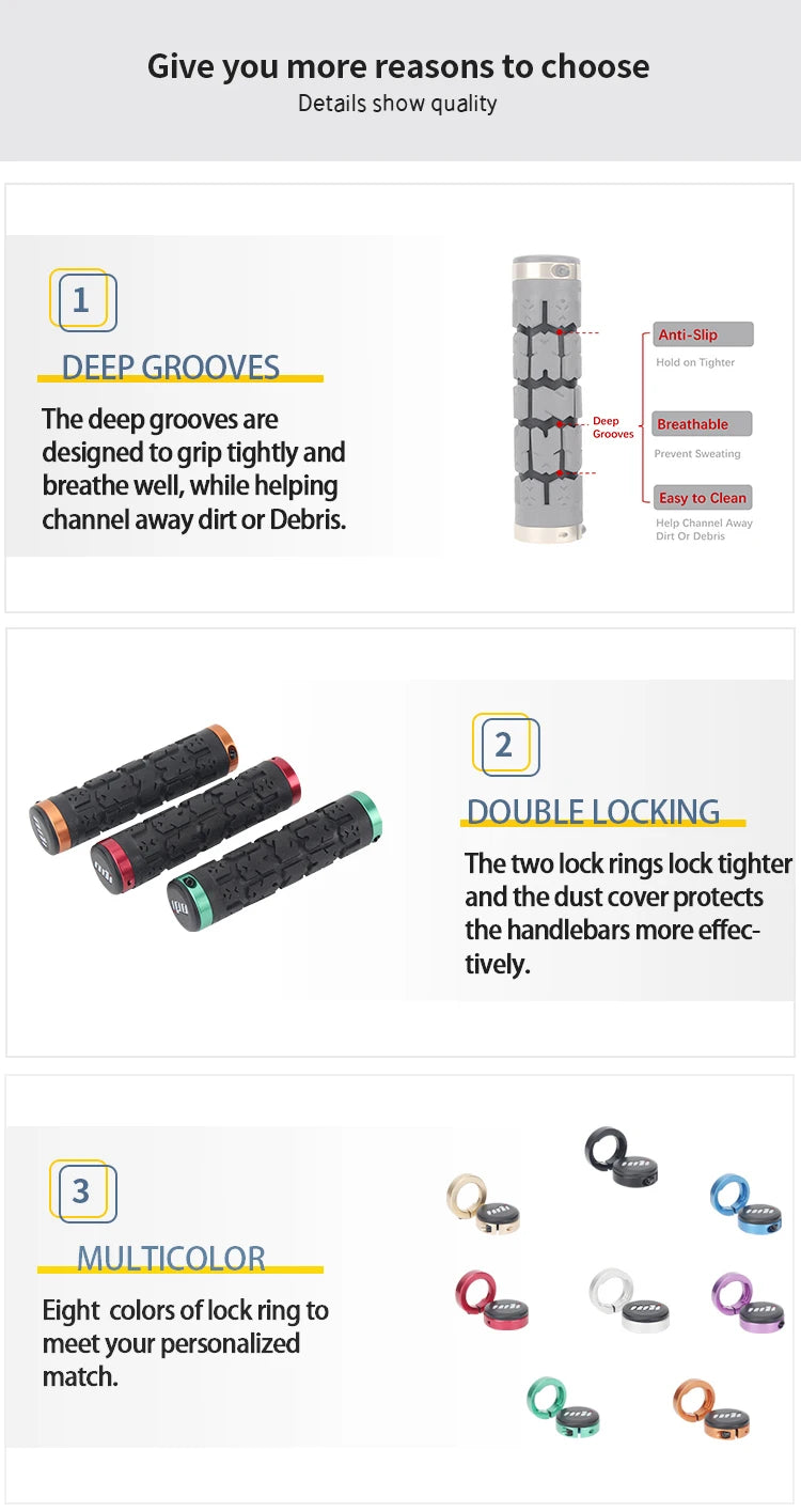 ODI RG01 Bicycle Handlebar Grips – Anti-Slip Lock-On Shock Absorbing MTB & Road Bike Grips