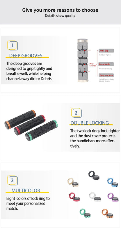 ODI RG01 Bicycle Handlebar Grips – Anti-Slip Lock-On Shock Absorbing MTB & Road Bike Grips