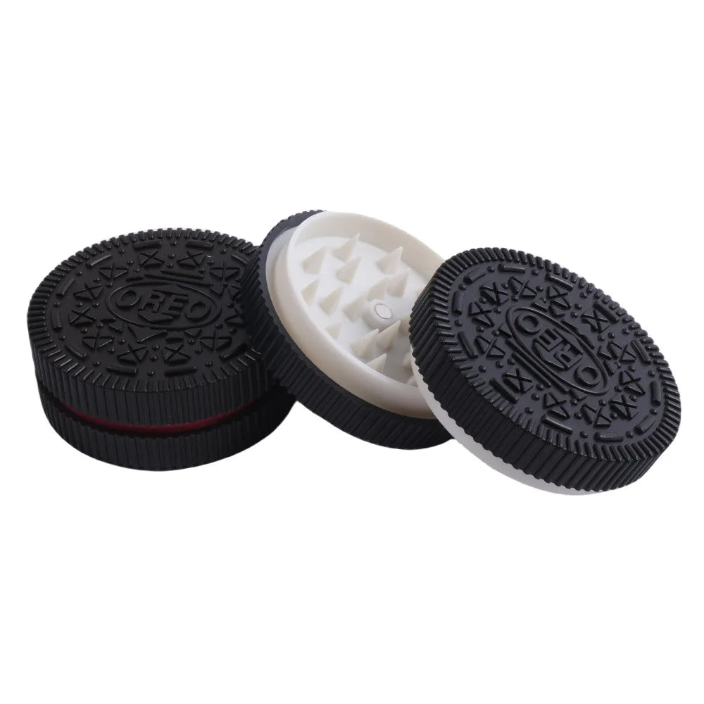 60mm Plastic Herb Grinder – Cookie Biscuit Design Tobacco & Spice Crusher for Smoking