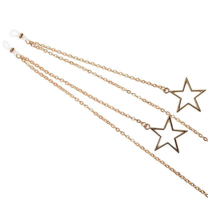 New Fashion Women's Eyeglass Chain - Hollow Star & Pearl Beaded Lanyard for Sunglasses & Reading Glasses, Neck Strap Holder