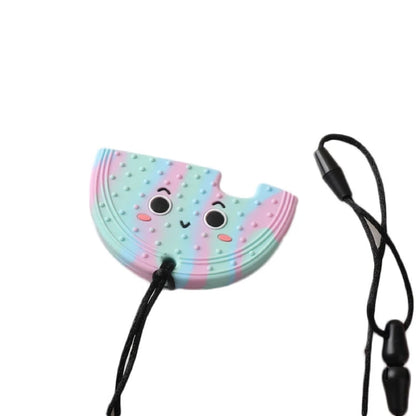 BPA-Free Silicone Baby Teether – Cartoon Sensory Chew Pendant Necklace for Newborns, Autism & ADHD Teething Care
