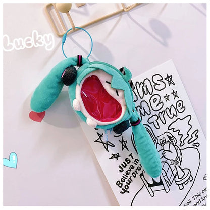 Hatsune Miku Coin Purse Shoulder Bag – Kawaii 14cm Plush Headphone Bag, Cartoon Crossbody Keychain Pendant, Perfect Girl Gift