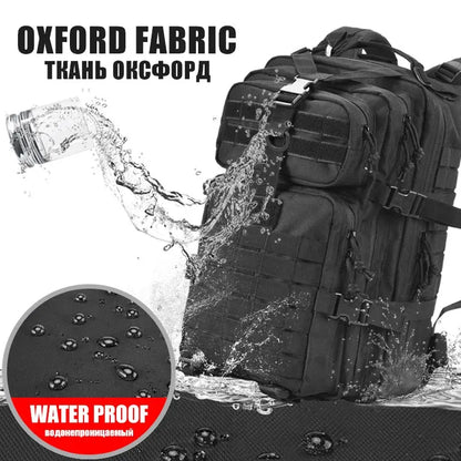 QT&QY 30/45L Tactical Backpack - Outdoor Hiking and Traveling Survival Bag, 3P Assault Pack with EDC MOLLE Design for Trekking and Hunting
