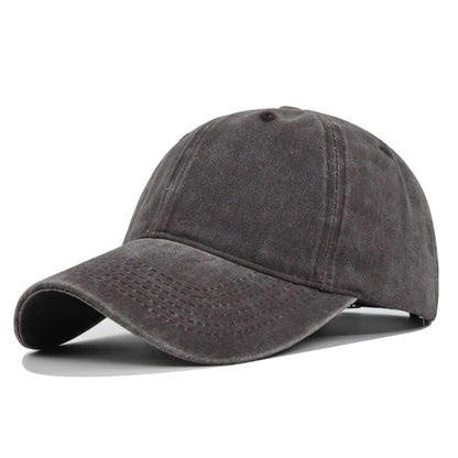 Baseball Snapback Cap – Pure Color Cowboy Hat, Water-Washed Hip Hop Fitted Cap for Men & Women, Spring & Autumn