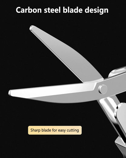 Stainless Steel Folding Scissors - Portable Retractable Cutting Tool for Travel, Outdoor & Everyday Use