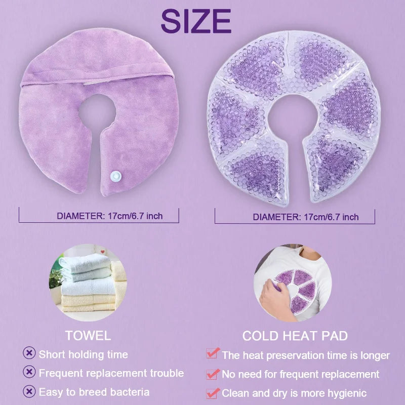 Breast Therapy Pads: Hot Cold Gel Pads for Breastfeeding Essentials & Postpartum Recovery - Nursing Pain Relief
