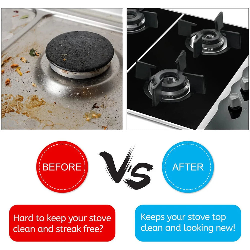 1 Set Gas Stove Pad and Protective Cover - 5-Hole Kitchen Cleaning and Anti-Dirty Non-Stick Reusable Stovetop Protector Pads