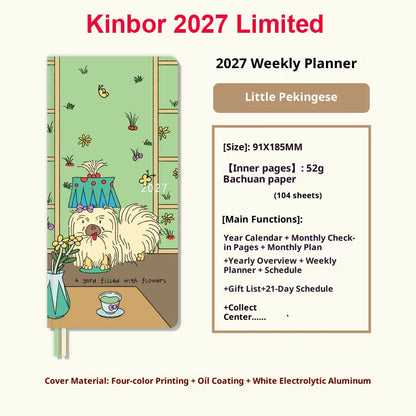 Kinbor Undated Weekly Planner - Illustrated Hardcover To-Do List Notebook