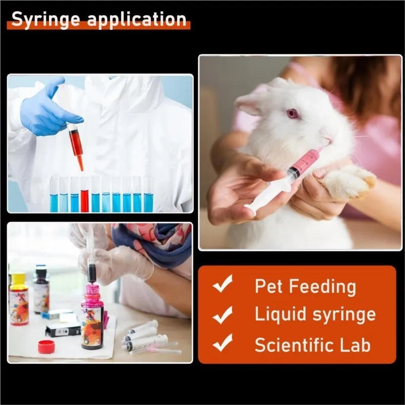 Plastic Measuring Syringe - 20ml, 60ml, and 100ml Needle-Free Liquid, Nutrient, Oil, and Pet Feeding Tool