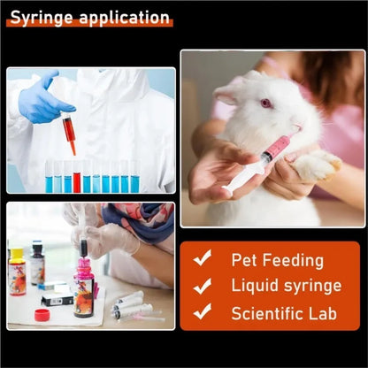 Plastic Measuring Syringe - 20ml, 60ml, and 100ml Needle-Free Liquid, Nutrient, Oil, and Pet Feeding Tool