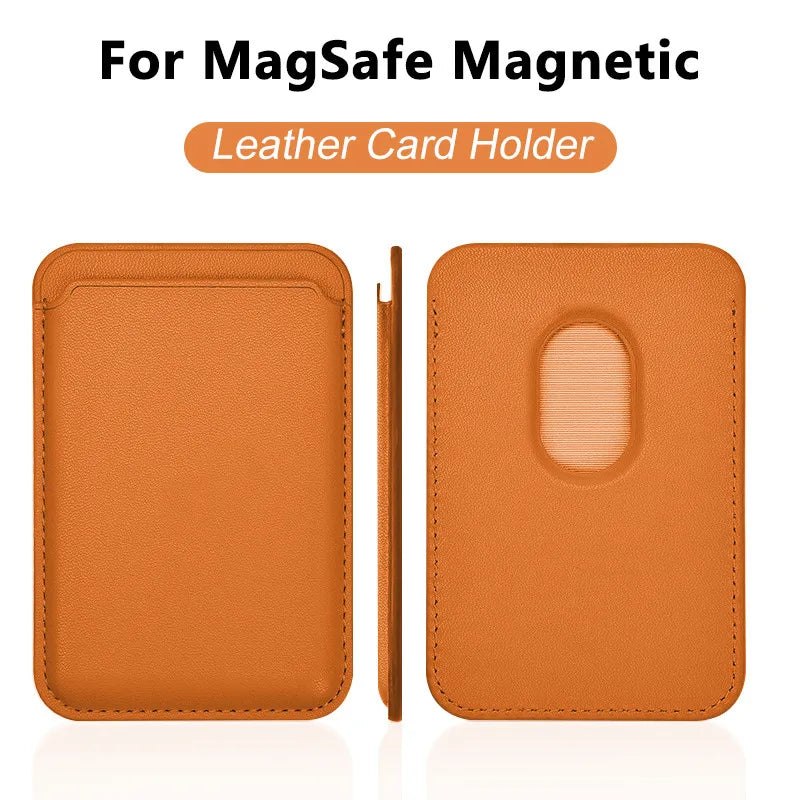Luxury Magnetic Leather Wallet Case for iPhone 12–16 Pro Max — MagSafe Card Holder Phone Cover