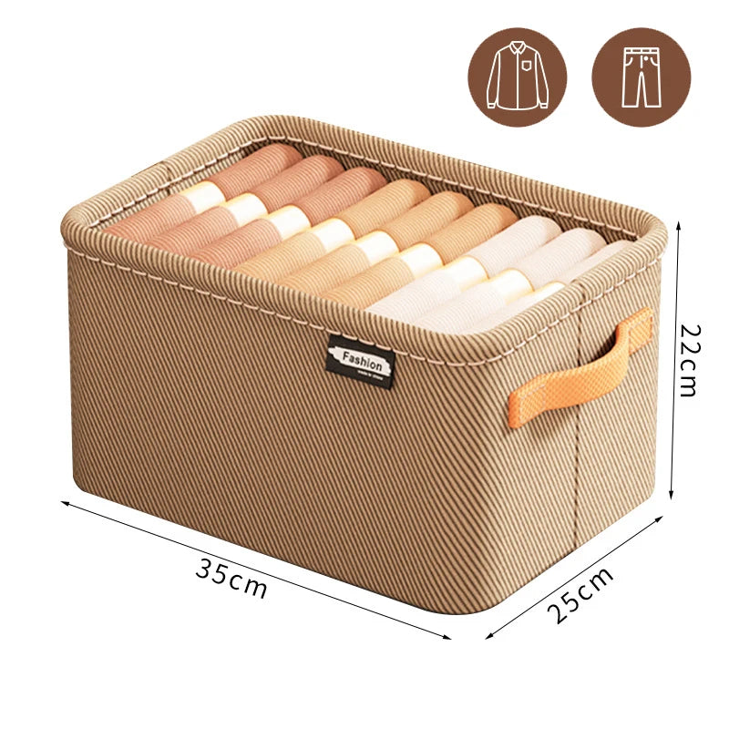 Thick Clothes Storage Organizer Box - Wardrobe Drawer Cabinet Organizer for Pants, Sweaters & Jeans