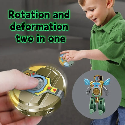 Fingertip Rotating Gyroscope Robot Toy – Decompression Anti-Drop Mechanical Deformation Fidget Toy for Kids Boys Gift