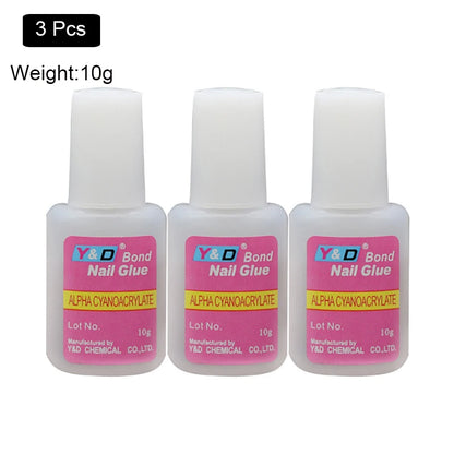 10g Fast Drying Nail Glue - Adhesive for False Nails, Glitter, Acrylic, Rhinestone Decoration, and Nail Extensions