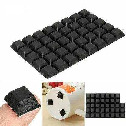 12Pcs Self-Adhesive Rubber Bumper Pads Square Feet for Electronics, Laptop, Speaker & Furniture Protection