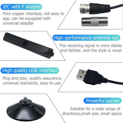 Digital TV Antenna Receiver - Indoor & Outdoor HD Terrestrial Wave HDTV Antenna for Clear Channel Reception