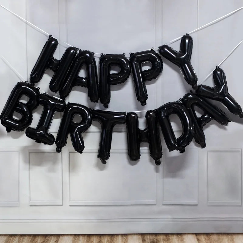 16-Inch Happy Birthday Foil Balloons Set – Pink & Blue Letter Balloons for Birthday Party Decoration