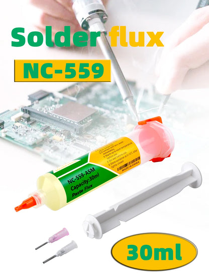 KEK 559 Flux Solder Paste 10ml — Needle Tube Rosin Agent for Soldering & Desoldering