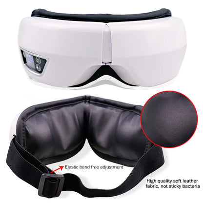 6D Smart Eye Massager – Vibration & Airbag Compression, Bluetooth Music Eye Care Glasses for Fatigue Relief