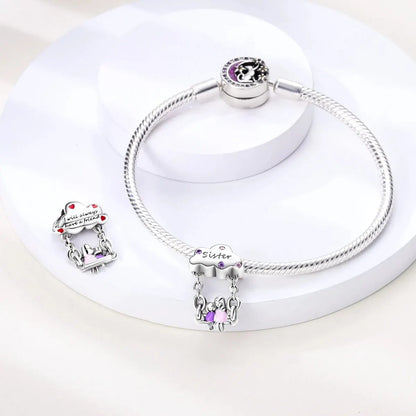MULA Chameleon Silver-Plated Charm with Color-Changing Crystal Ball - DIY Snake Chain Bracelet Jewelry Gift for Women